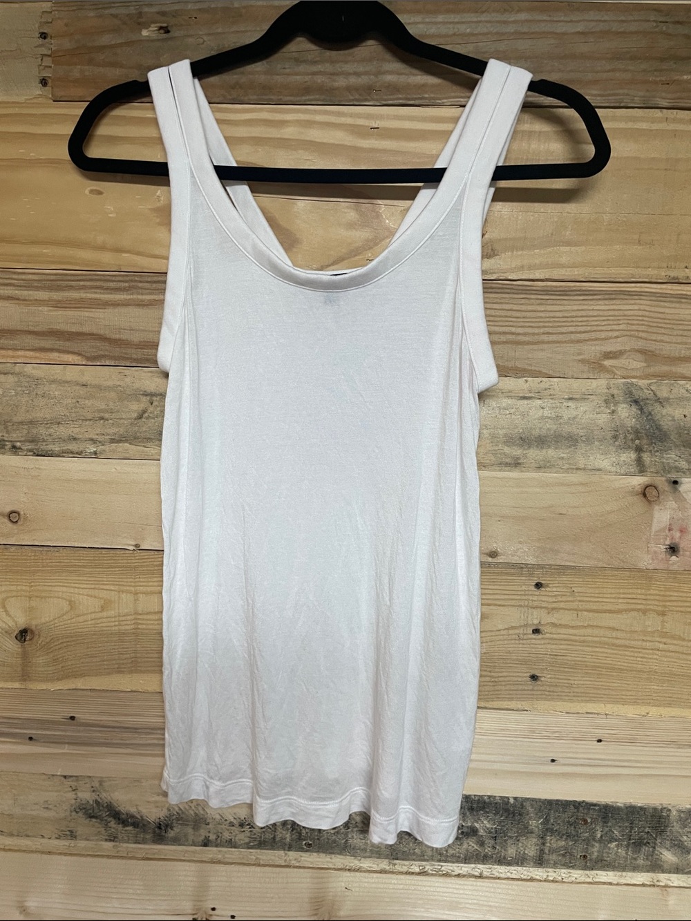 Banana Republic size S White Super Soft & Stretchy Tank with Unique Back Straps